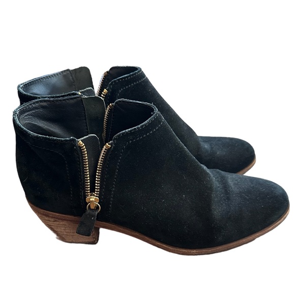 BODEN Black Suede Ankle Booties Boots size 8 - Picture 2 of 6